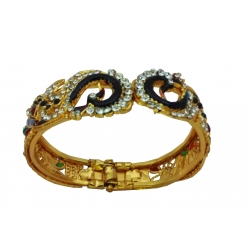 B0033-Adjustable kada (bangle) in Peacock design with Meenakari work